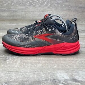 Brooks Cascadia 16 Trail Shoes Women 10 Black Red Floral Running Hiking 1103761D